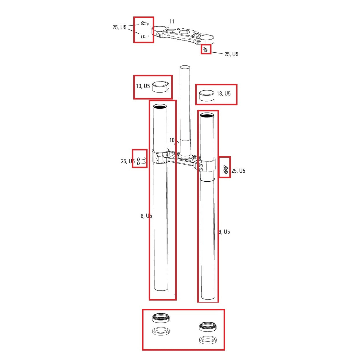 Kit Upgrade Plongeurs ROCKSHOX BOXXER D1 (2024+)