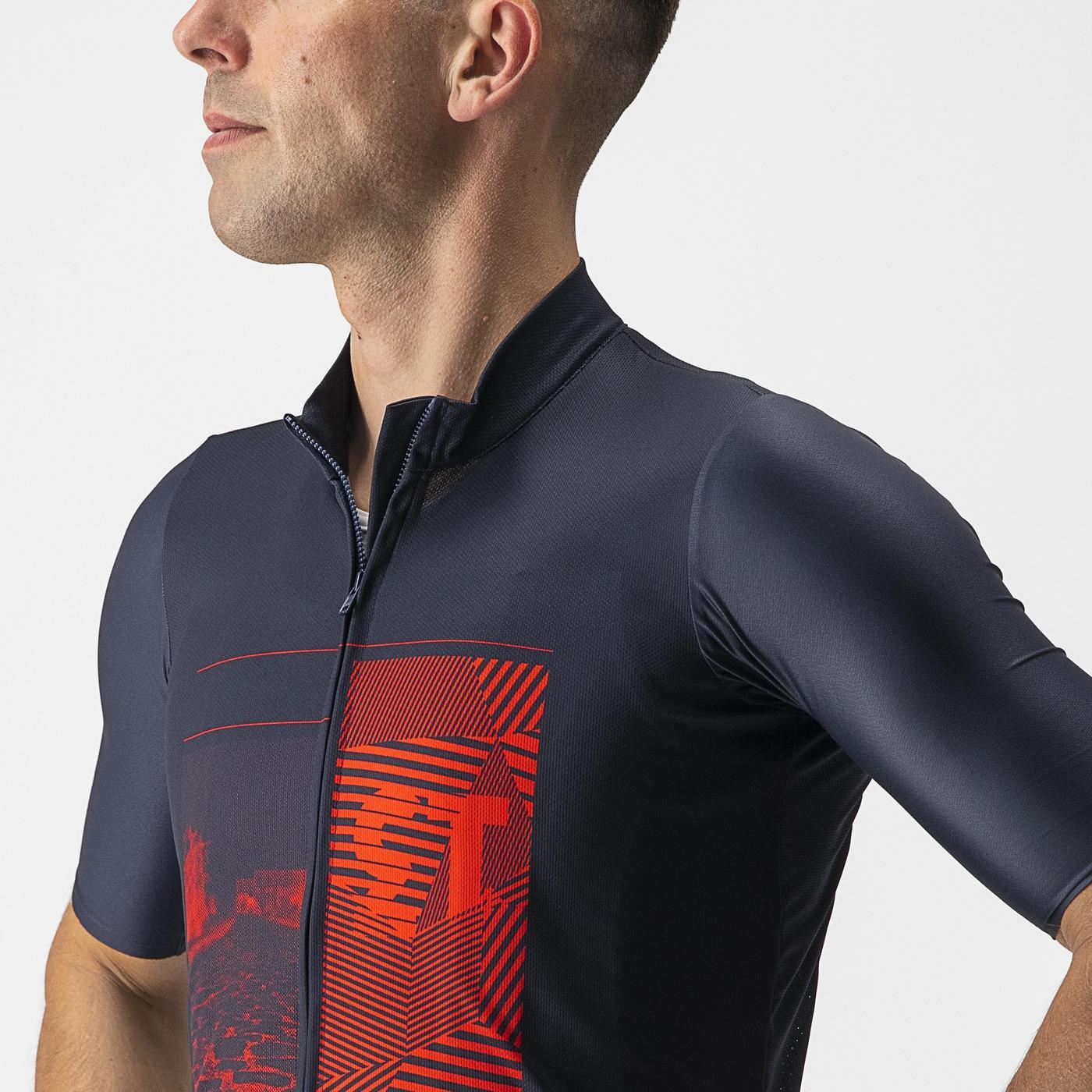 Maglia CASTELLI 13 SCREEN Maniche Corte Blu/Rosso