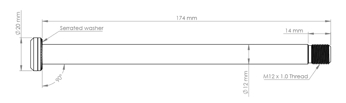 Axe de Roue Arrière BURGTEC 174mm pour Cadre Yeti Argent