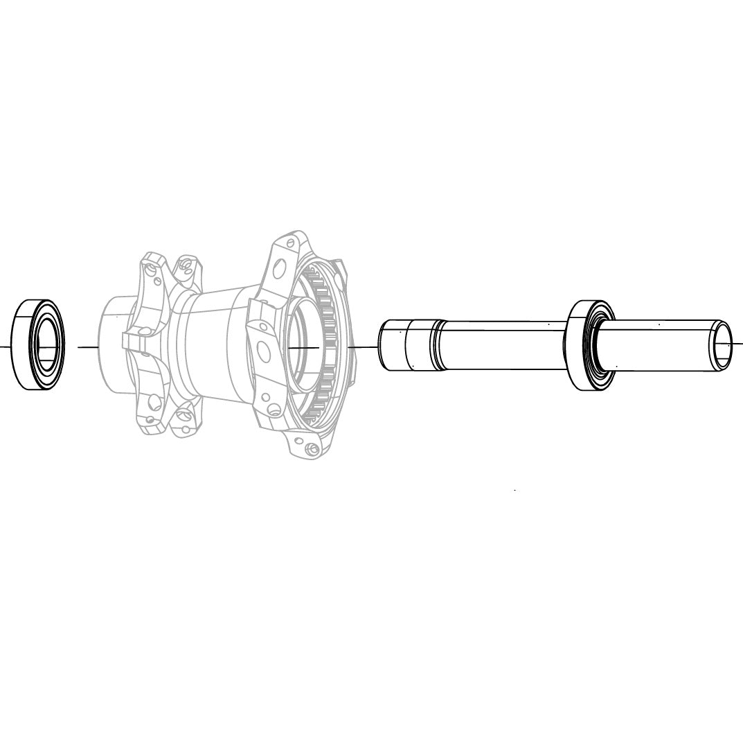 Eje de Rueda Trasera ZIPP Cognition V2 NSW Rim Brake Rodamiento (2x 61903) trasero #11.2018.065.005