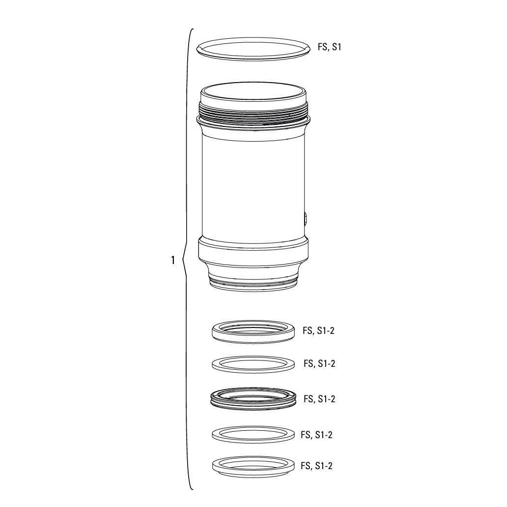 ROCKSHOX Air Can for Rear Shock, 165x38 mm #11.4118.033.009