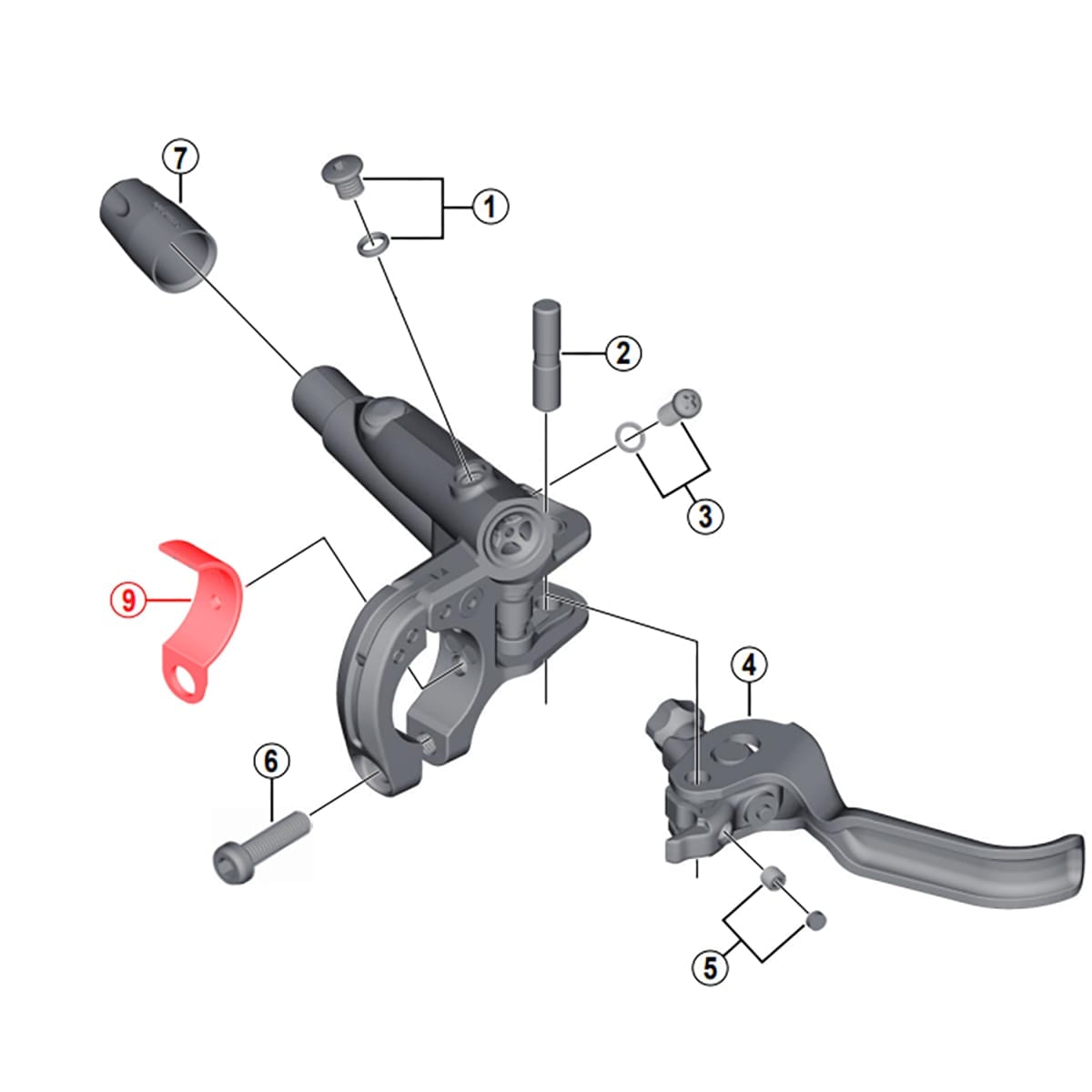 Redukce Objímky Páčky Brzdy SHIMANO I-Spec 2 BL-M9000/8000/7000 #Y8WM05000