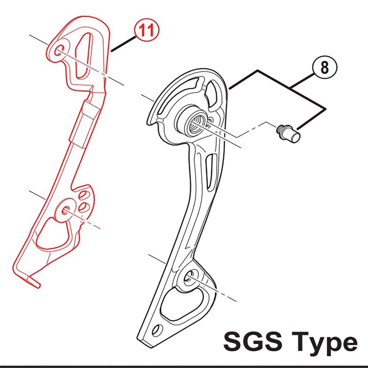 Patilla de Desviador Trasero Interno Largo SHIMANO XTR RD-M980-SGS