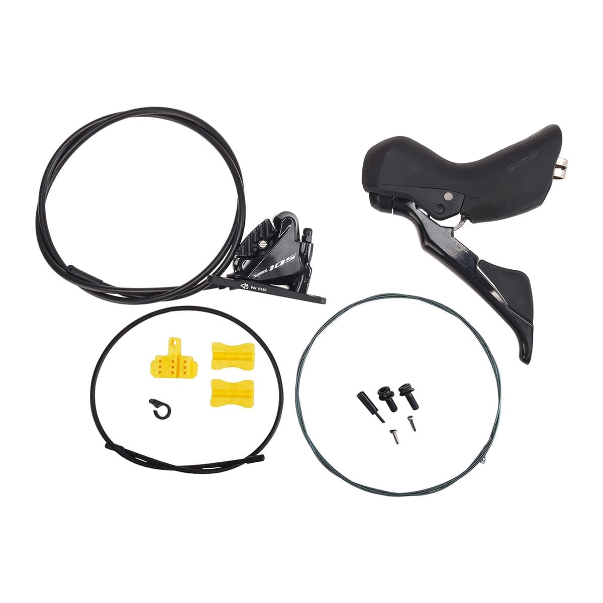 Par de Manete e Pinça SHIMANO 105 R7020 2x11 Flat Mount Sem Disco