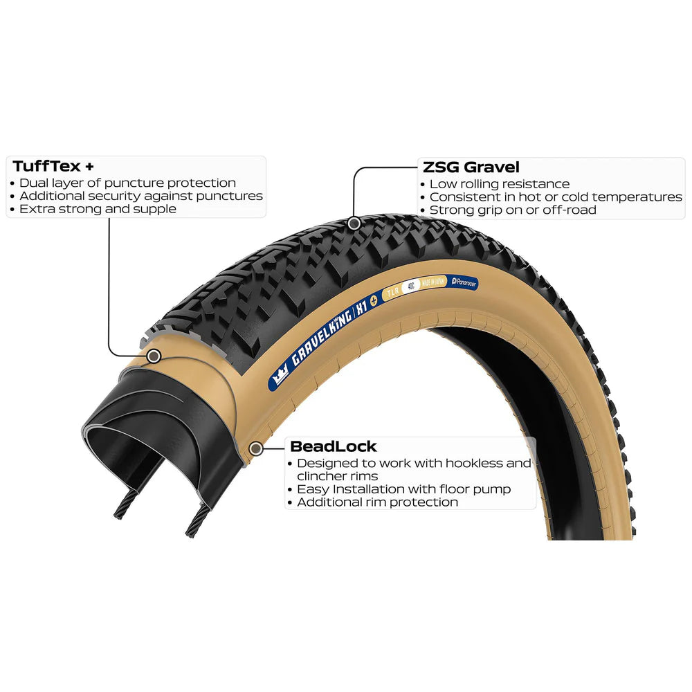 Däck PANARACER GRAVELKING X1+ TLC 700c Tubeless Ready Brun