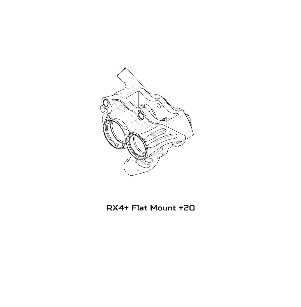 Etrier de Frein HOPE RX4+ SL FM 34mm (+20) 4 Pistons DOT Violet