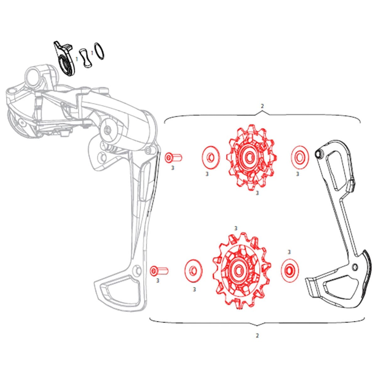 Poleas de Desviador Trasero 12V SRAM GX (x2)