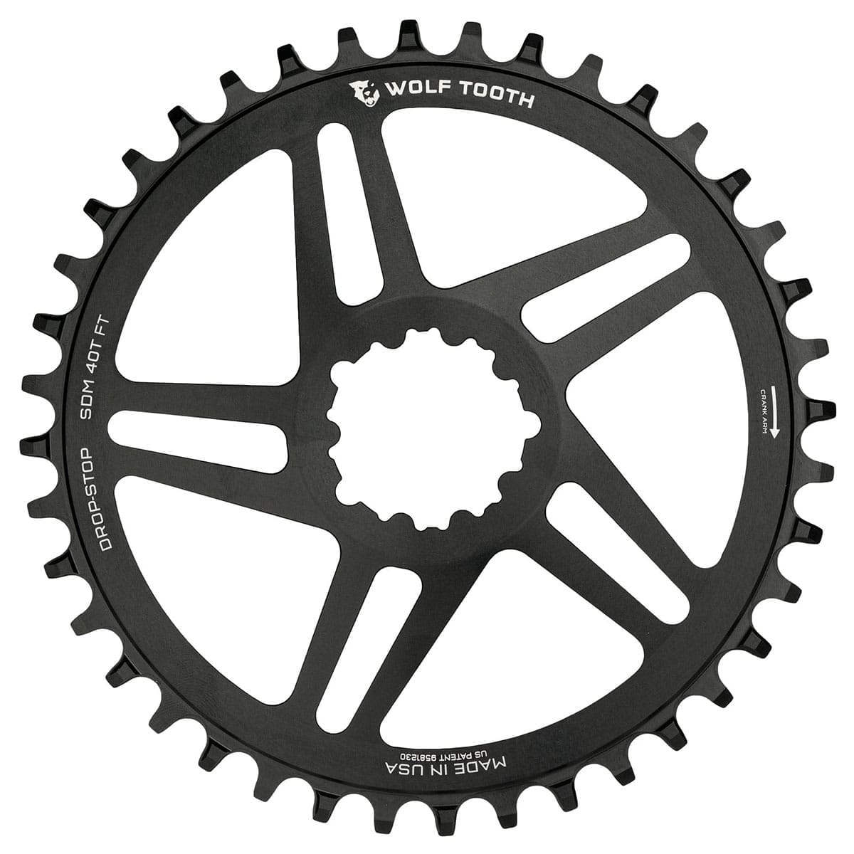 Enkelt kædehjul WOLF TOOTH 10/11/12V Sram Direct Mount Offset 6mm Sort