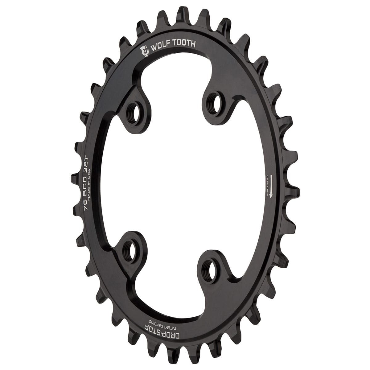 Piatto WOLF TOOTH 76 BCD 10/11/12V Sram XX1/Specialized STOUT 4 Fori 76mm Nero