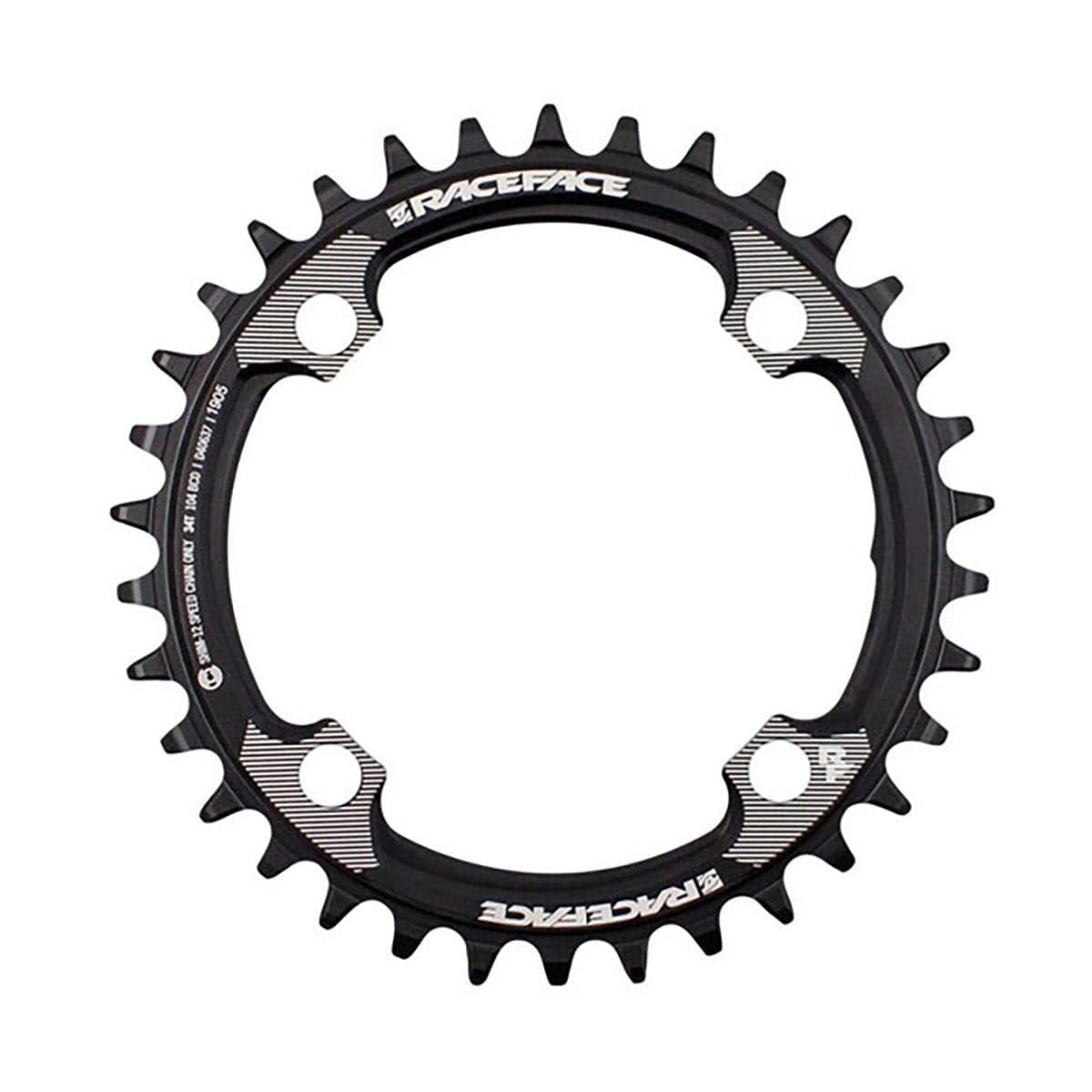Piatto singolo RACE FACE Compatibile Shimano 12V 4 Fori 104 mm Nero