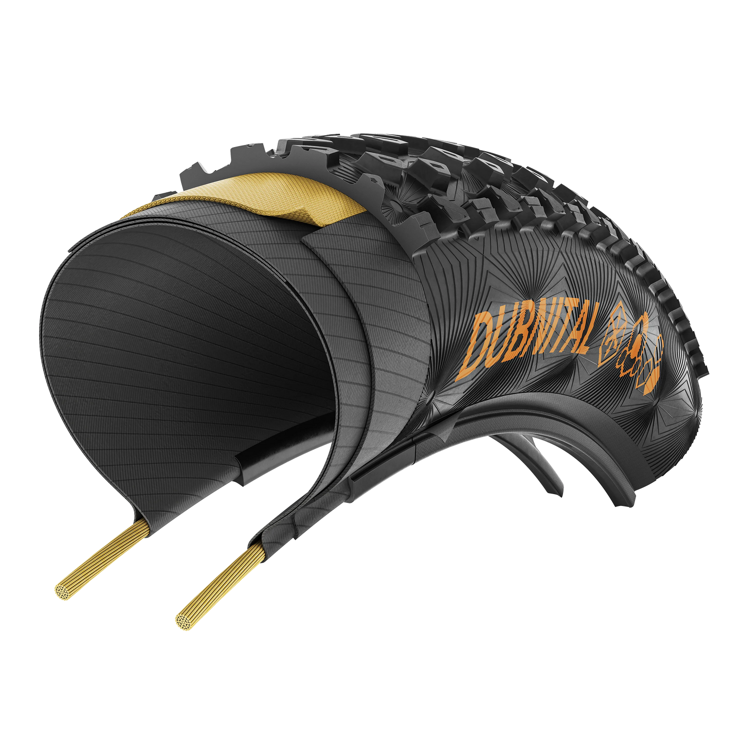 Dæk CONTINENTAL DUBNITAL Trail Rapid 27.5x2.40 Tubeless Ready Foldbar Sort