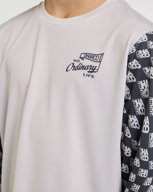 Maillot DHARCO GRAVITY OFFSET Junior Manches Longues Blanc/Noir