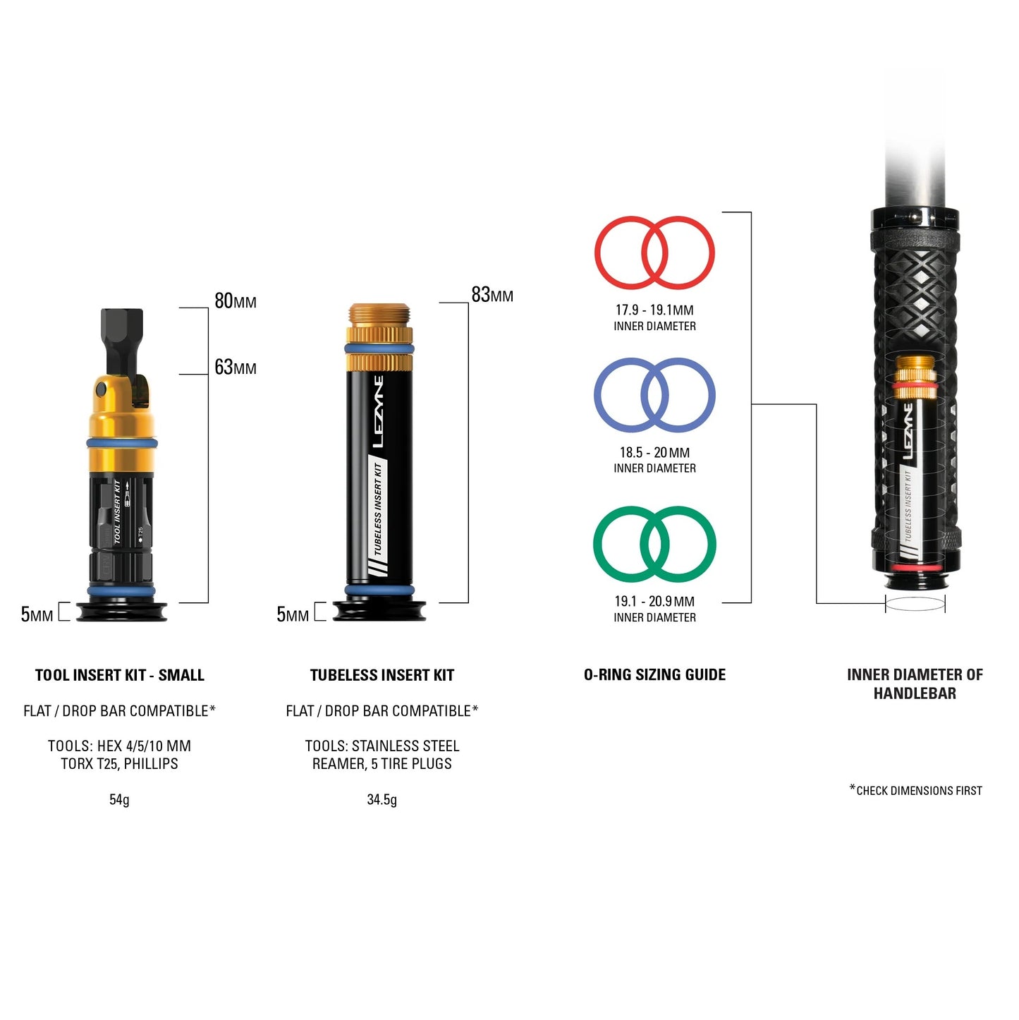 LEZYNE DUAL Tubeless Repair Kit + S Integrated Handlebar Multi-Tool