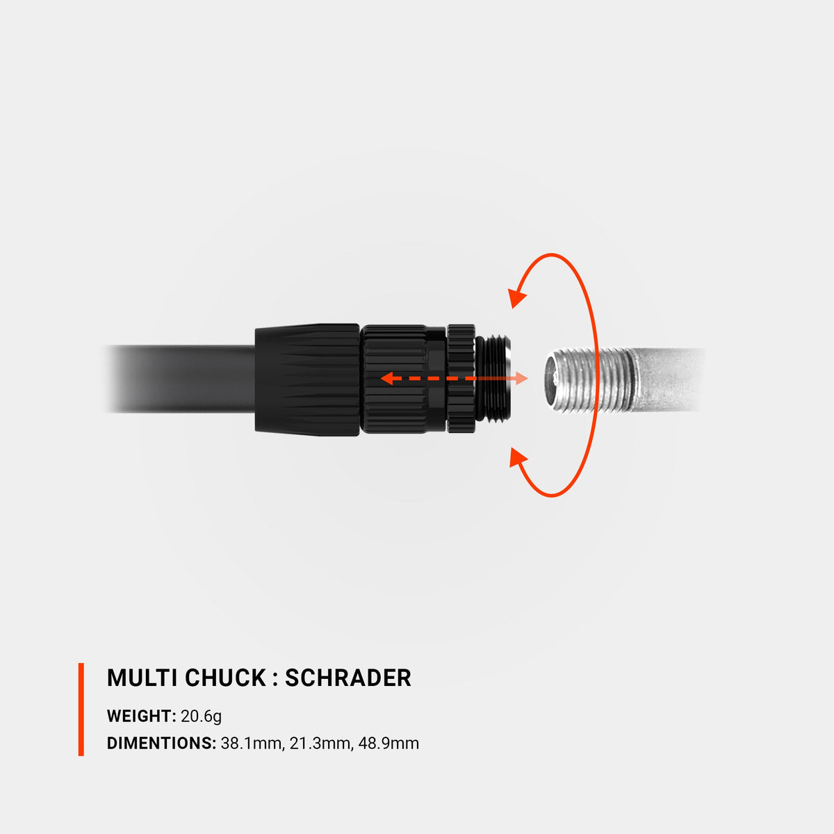 Μαύρη κεφαλή πολλαπλών βαλβίδων LEZYNE MULTI CHUCK