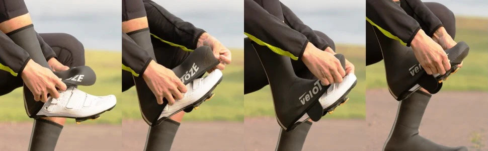 Couvre-Chaussure VELOTOZE HAUTES NÉOPRÈNE Noir/Blanc