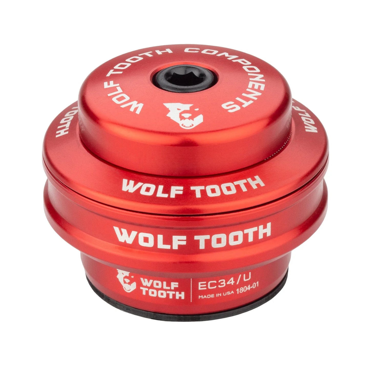 Coppa Superiore per Serie Sterzo Esterna WOLF TOOTH PREMIUM 1"1/8 EC34 Stack 16 mm Rosso