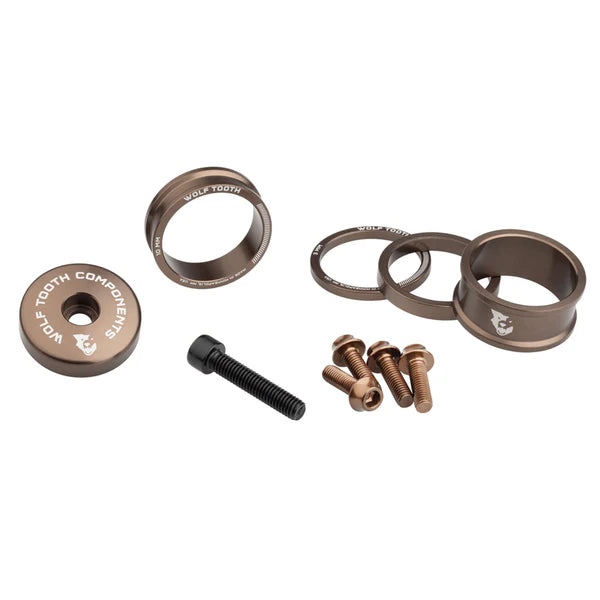 Kit Entretoises. Capot de Potence et Vis WOLFTOOTH BLING KIT Espresso