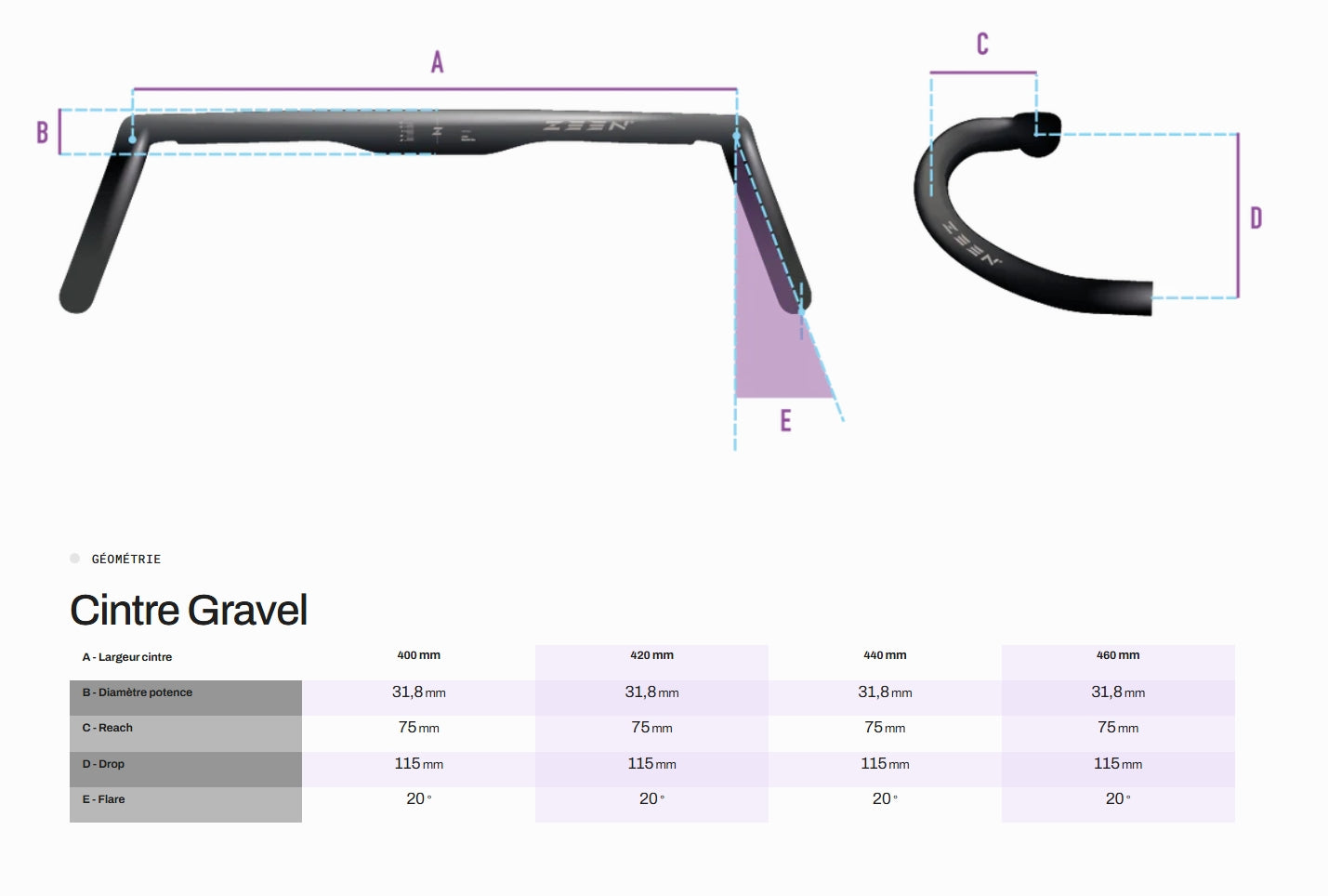 Cintre ZEEN GRAVEL