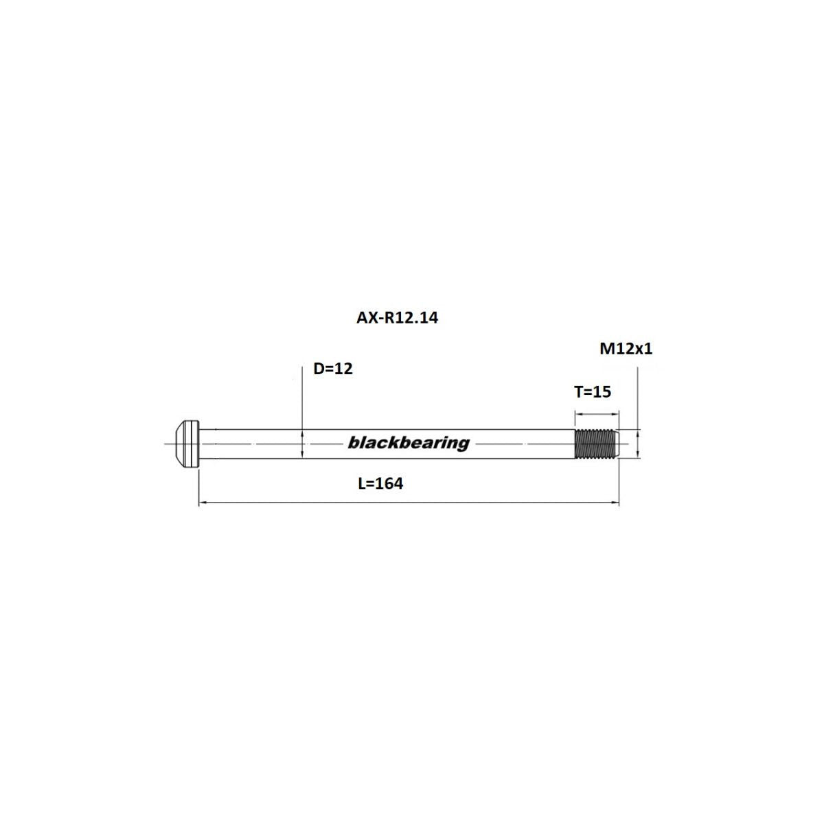 BLACKBEARING baghjulsaksel 12x142 mm (12mm-164-M12x1-15mm)