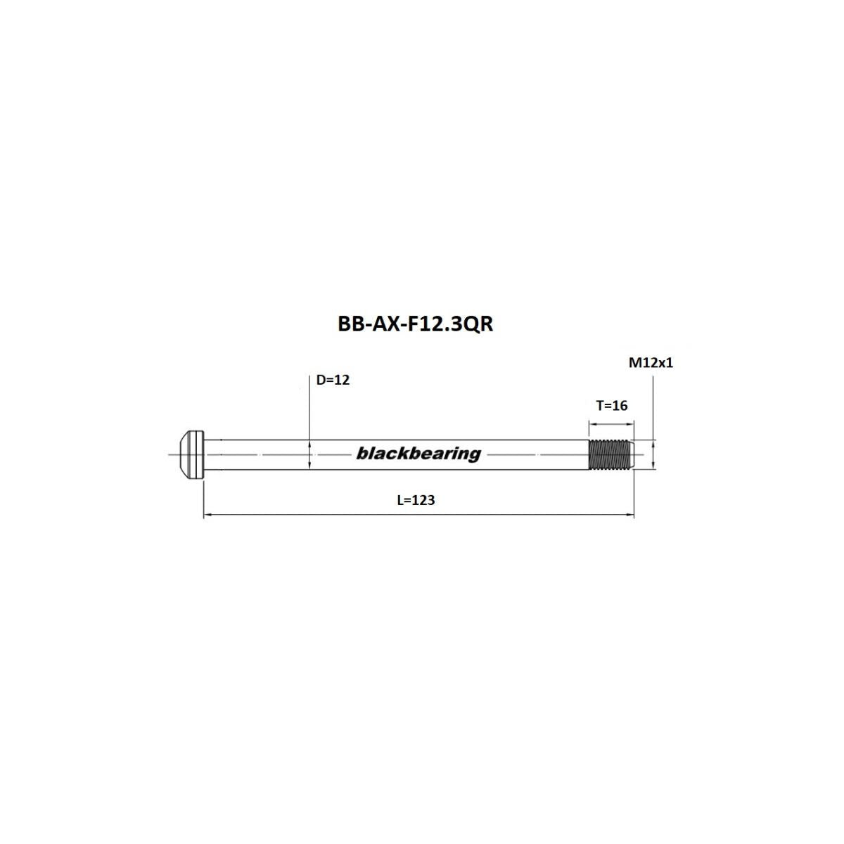 BLACKBEARING forhjulsaksel til landevej 12x100 mm (12mm-122-M12x1-15mm)