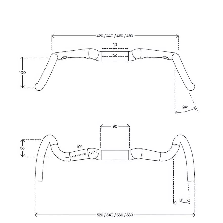Cintre DEDA GERA ALU 24° POB Finish