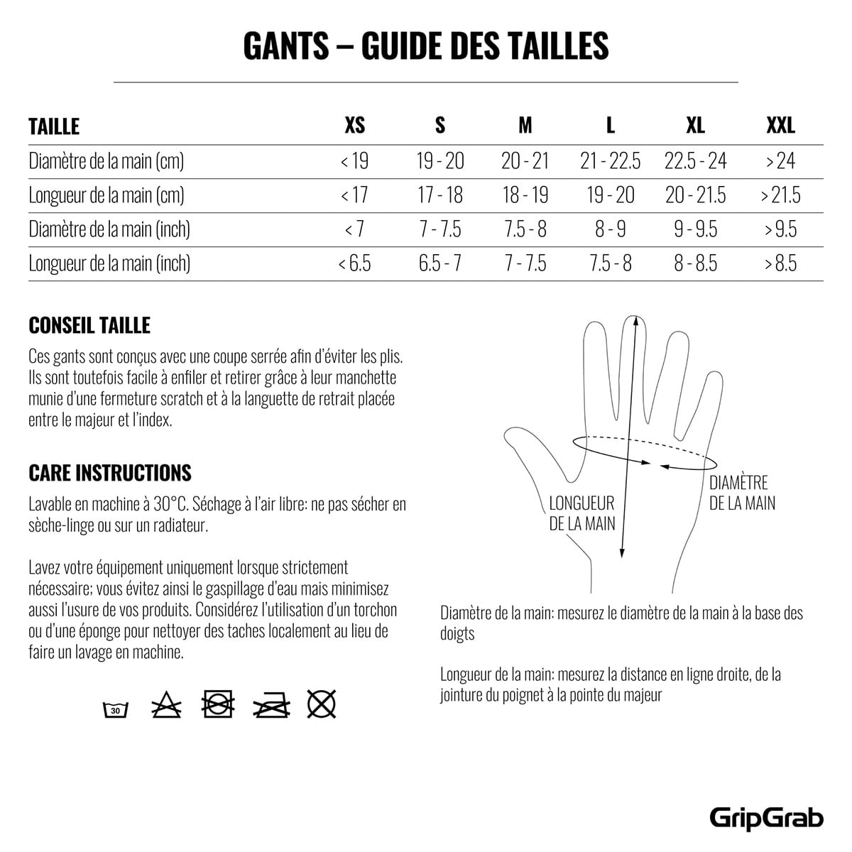 Gants Courts GRIPGRAB RIDE LITE Blanc