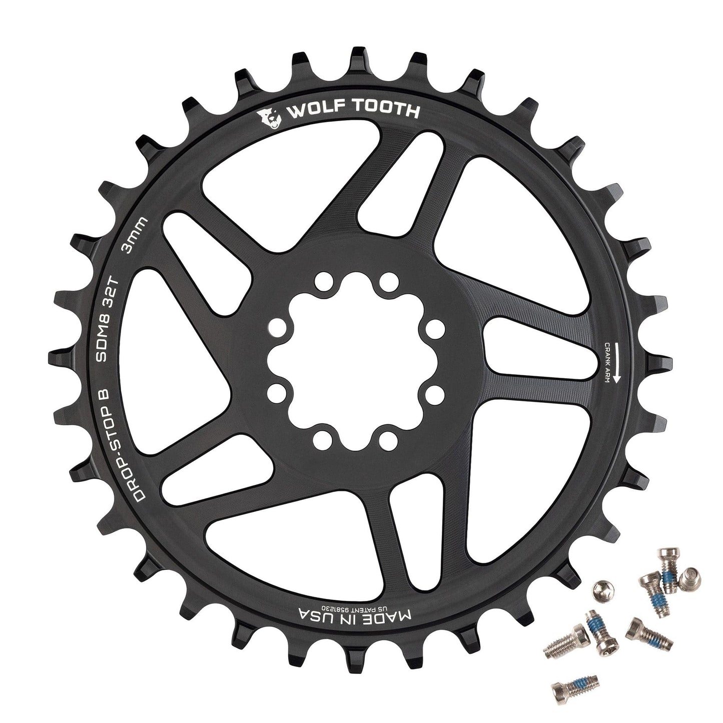 Pignone Singolo WOLF TOOTH 12V SRAM Direct Mount 8 viti Offset 3mm