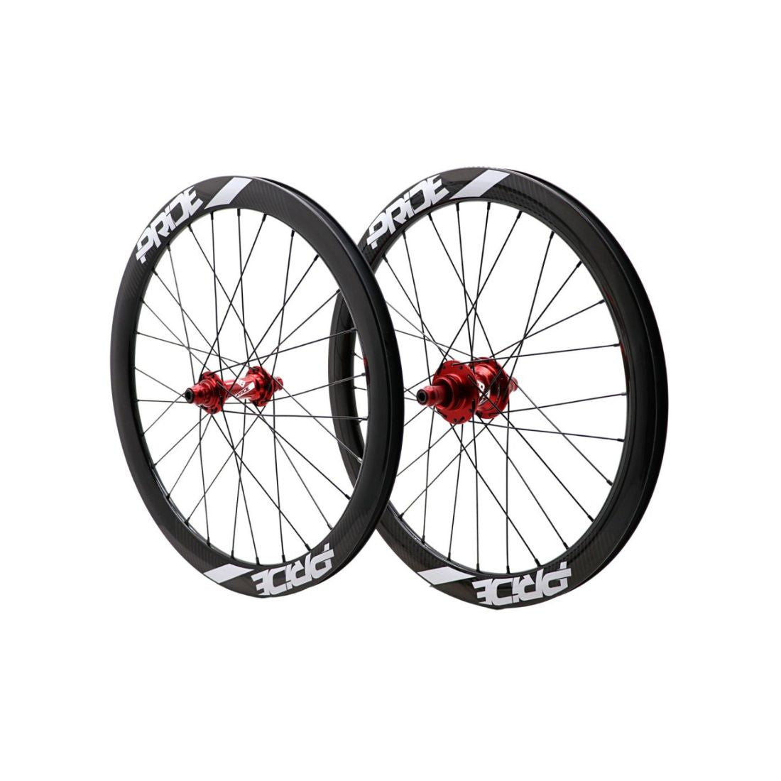 Sada kol PRIDE 20" (451 mm) Karbonová Gravity Gloss Disc Pride Control V1 Osy 10/10 mm Červená
