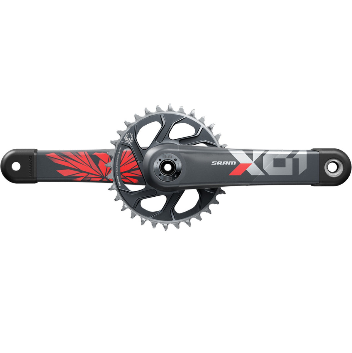 SRAM EAGLE X01 DUB Lunar Oxy punane ühe hammasrattaga 12-käiguline väntade komplekt