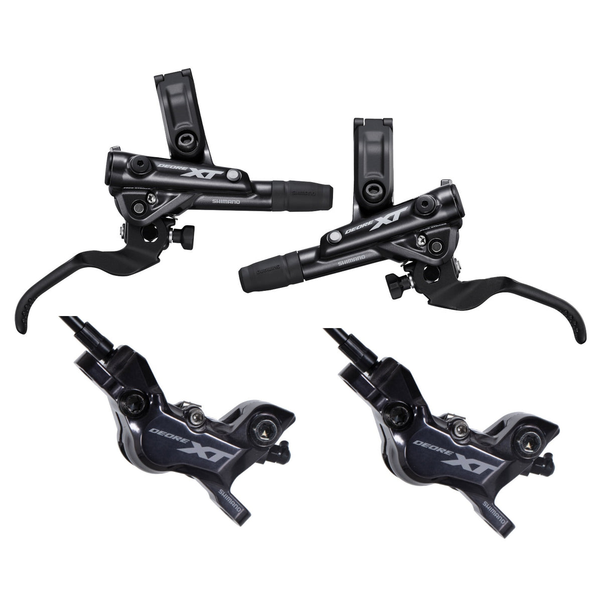Paar SHIMANO XT Bremsen M8120 mit 4 Kolben, ohne Bremsscheiben