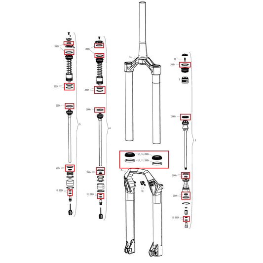 Kit Manutenzione 200 h/Anno ROCKSHOX PSYLO Gold (2025+) Generazione A