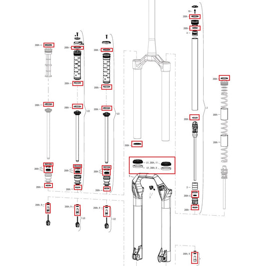 Kit Manutenzione 200 h/Anno ROCKSHOX PSYLO Silver (2025+) Generazione A