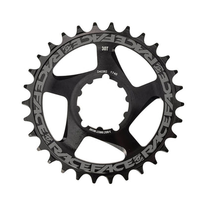 RACE FACE NARROW WIDE 9/10/11/12-speed single chainring, Boost direct mount, SRAM-compatible, black — chainring on a white background