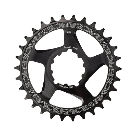 RACE FACE NARROW WIDE -eturatas, 1x9/10/11/12-vaihteinen, Direct Mount Boost, SRAM-yhteensopiva, musta — eturatas valkoisella taustalla