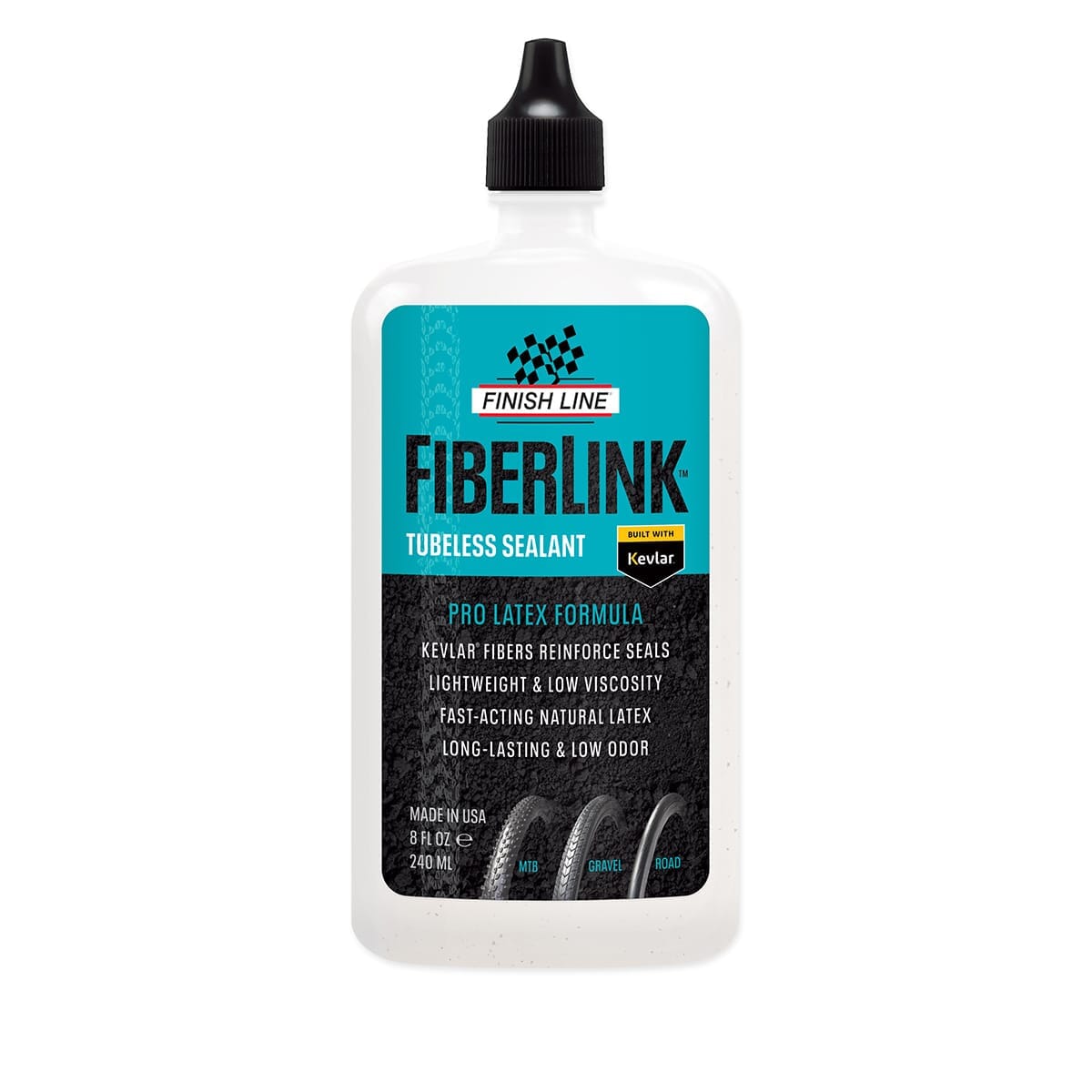 Tubeless-ennaltaehkäisevä neste FINISH LINE FIBERLINK PRO LATEX (240 ml)