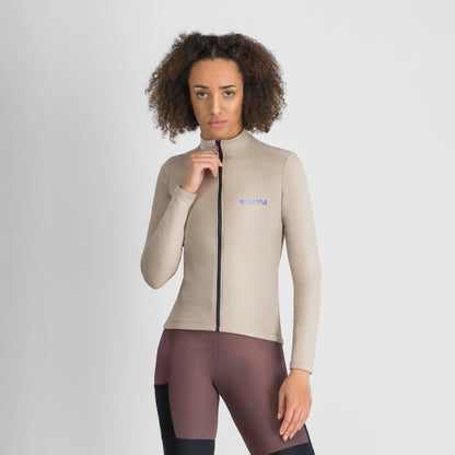 Ženski kolesarski dres SPORTFUL SUPERGIARA WOOL z dolgimi rokavi, bež