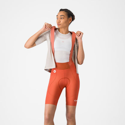 CASTELLI ESPRESSO 2 W DT naiste lühikesed traksidega rattapüksid Paprika
