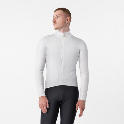 Tricou de ciclism cu mâneci lungi CASTELLI COMPETIZIONE THERMAL, fildeșiu