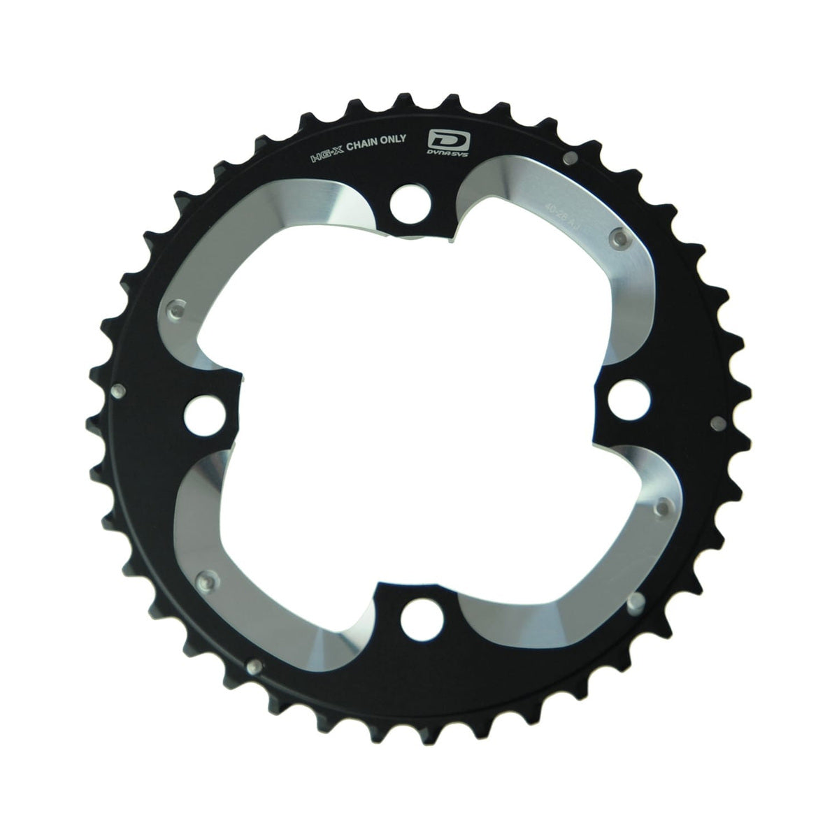 SHIMANO XT M785 10-speed outer chainring, 4-bolt, 104 mm — chainring on a white background
