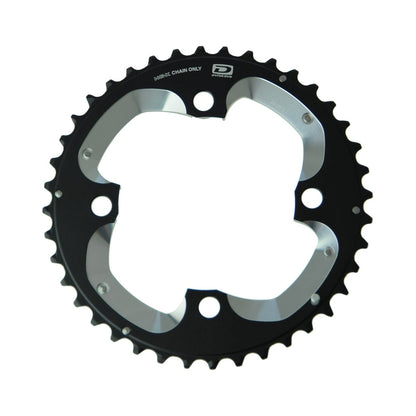 SHIMANO XT M785 10-speed outer chainring, 4-bolt, 104 mm — chainring on a white background