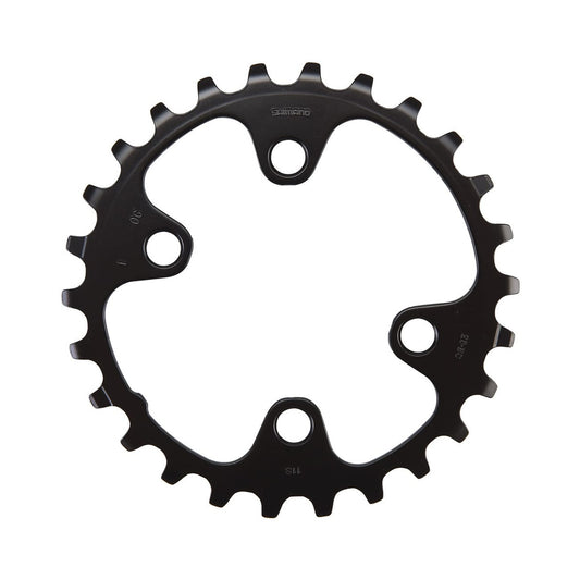 SHIMANO SLX M7000 11-speed double inner chainring, 4-bolt, 64 mm — chainring on a white background