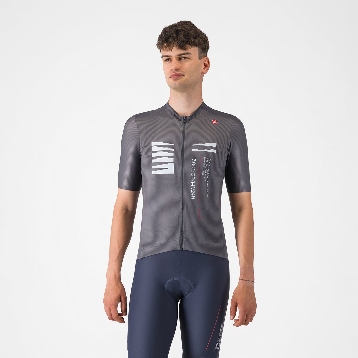 Trikot CASTELLI ESPRESSO R--A/D Kurzarm Rauchgrau