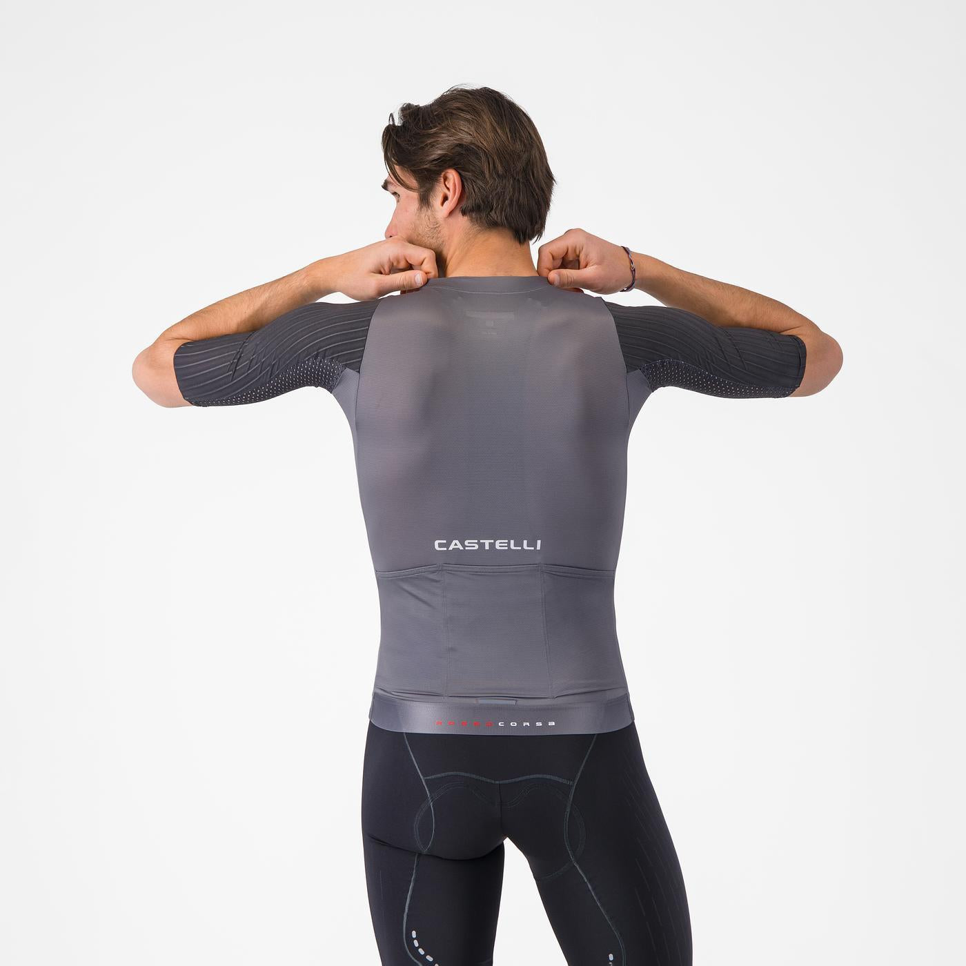 Maillot CASTELLI AERO RACE 8S Manches Courtes Gris