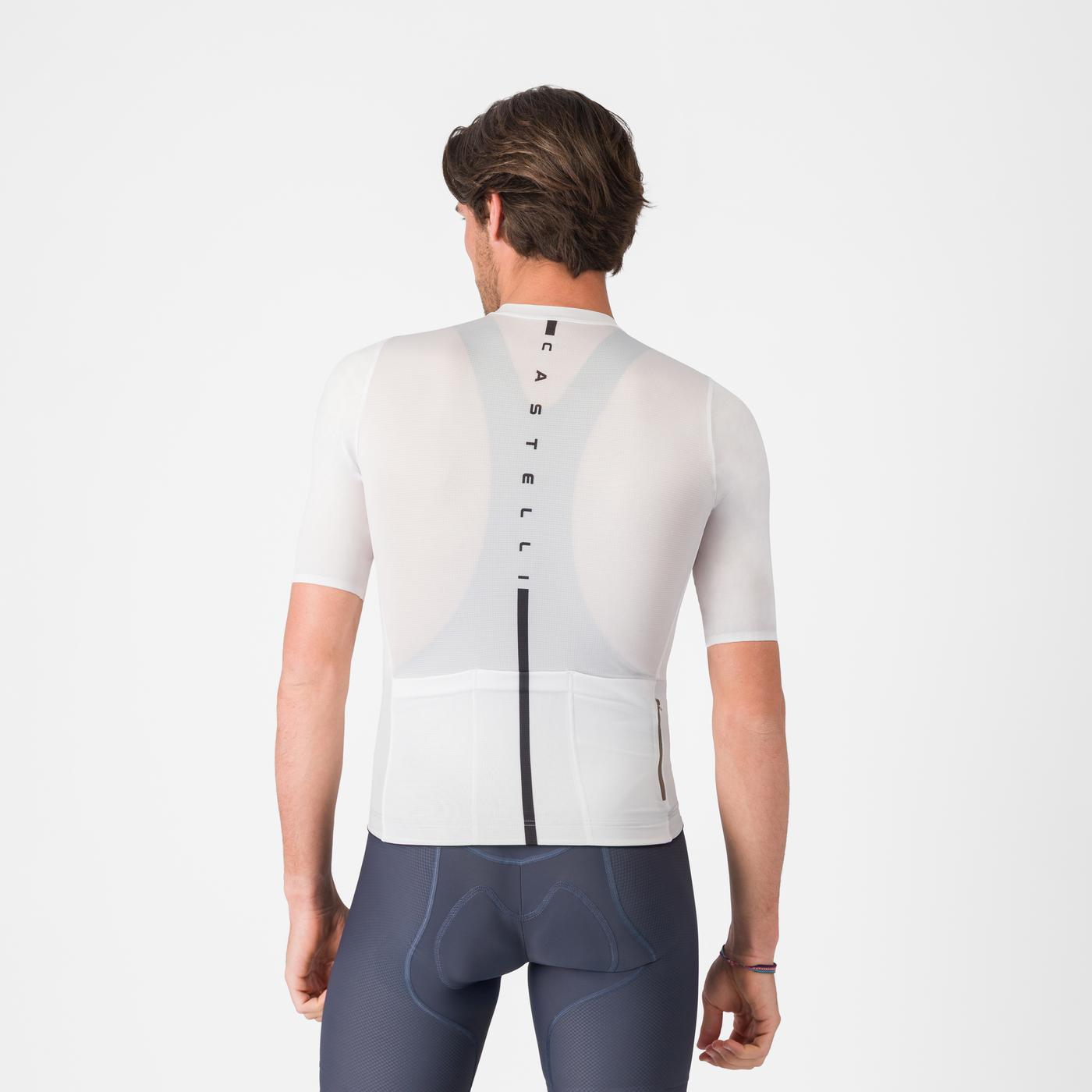 Maillot CASTELLI DRITTONE LOGO Mangas Cortas Blanco