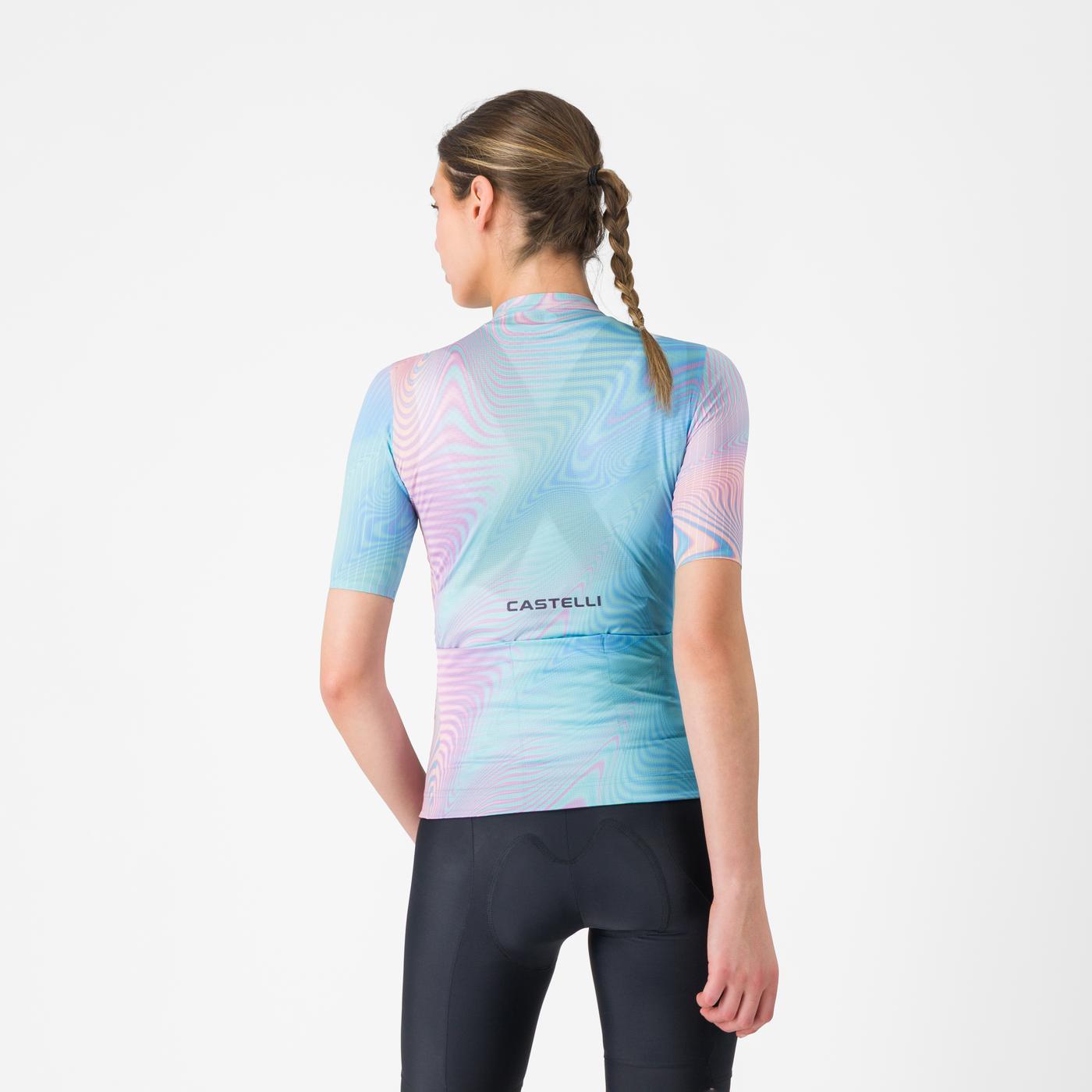 CASTELLI COSMIC VORTEX Dame Kortærmet Trøje Blå/Pink