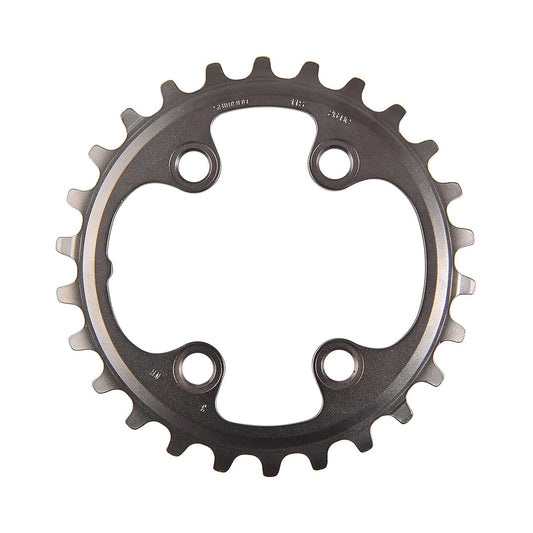 SHIMANO XT M8000 -sisäeturatas, 11-vaihteinen, kaksirattaiseen kampisarjaan, nelipulttikiinnitys, 64 mm — eturatas valkoisella taustalla