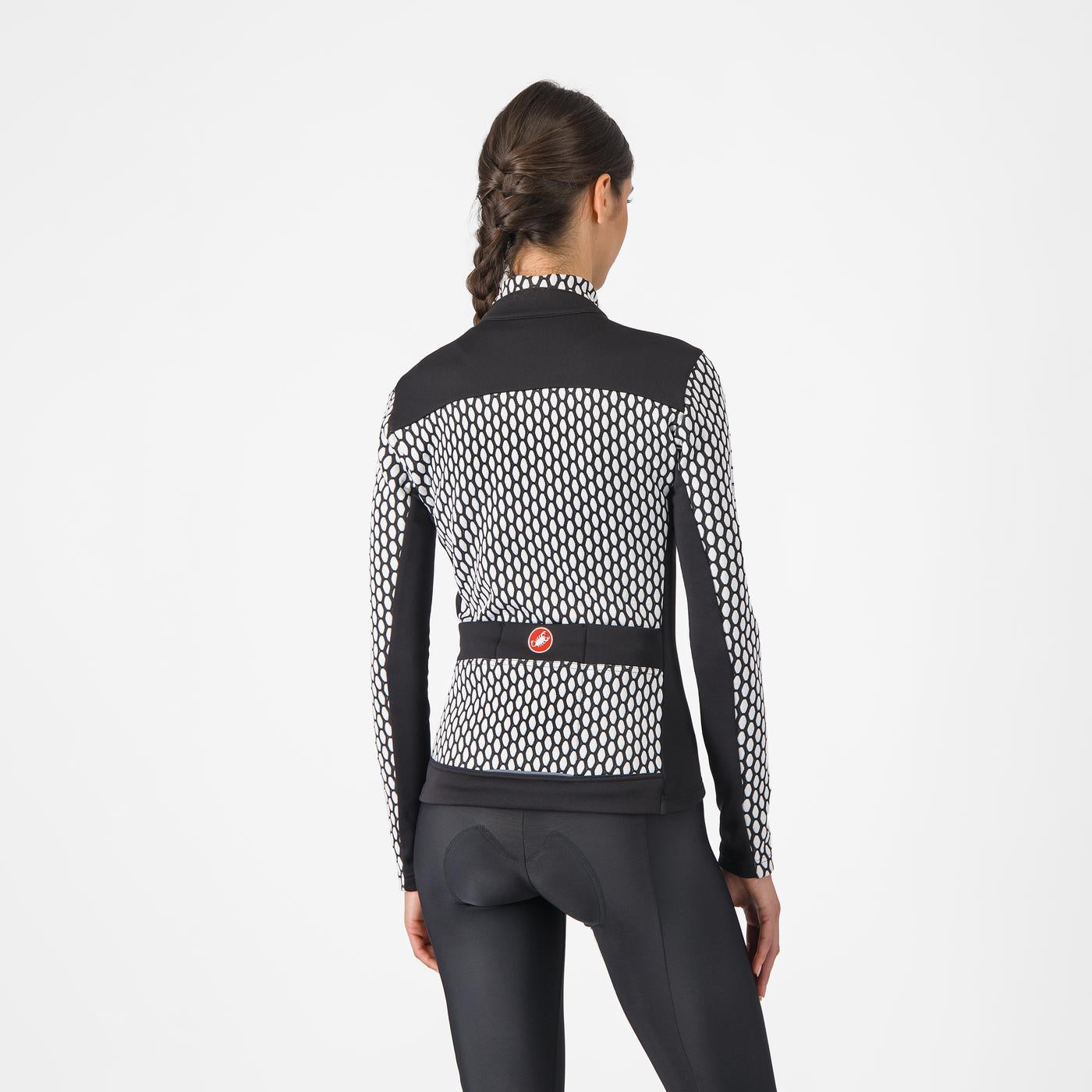 Maillot CASTELLI SFIDA 2 Dam Långärmat Svart/Vit