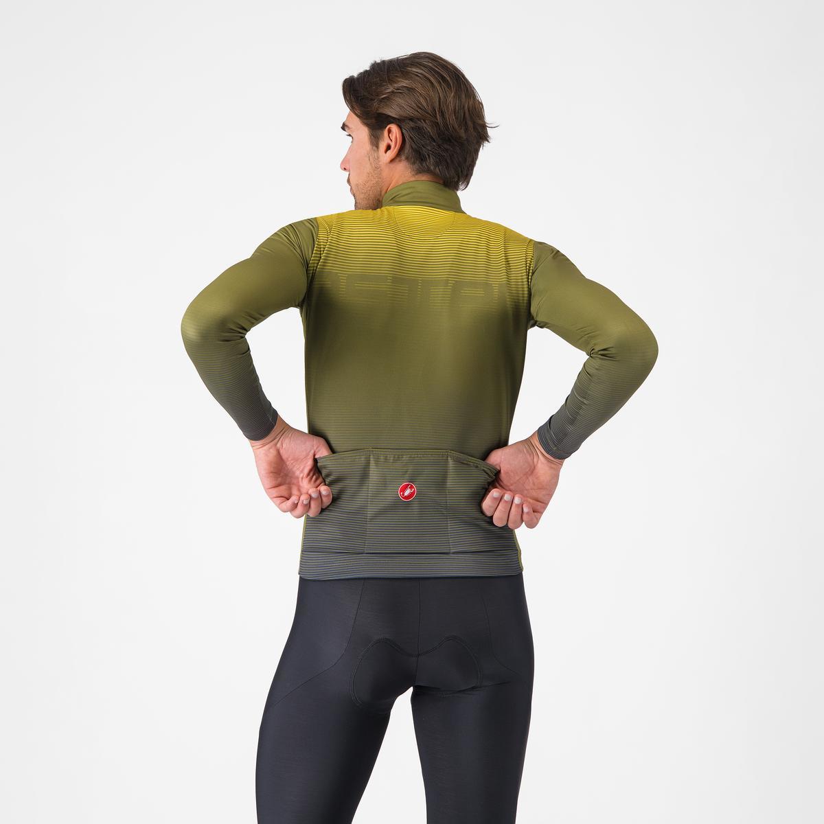 Trikot CASTELLLI APICE THERMAL Lange Ärmel Blau/Mango Mojito