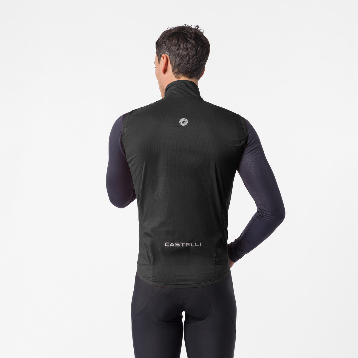 Melna CASTELLI TRANSITION AIR veste bez piedurknēm – skats no aizmugures