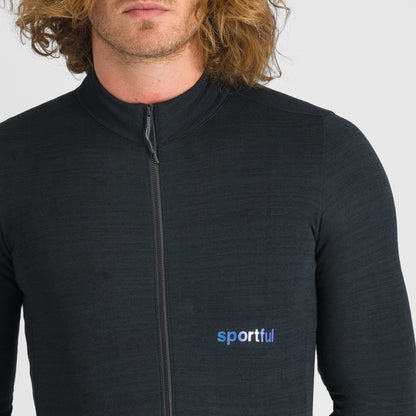 Črn kolesarski dres SPORTFUL SUPERGIARA WOOL z dolgimi rokavi